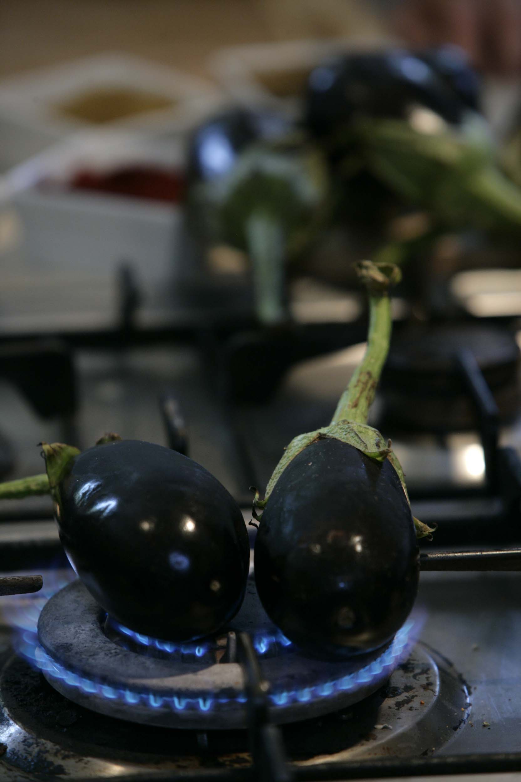 Spicy Eggplant Jam with Grilled Bread