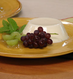 Panna Cotta with Stewed Grapes