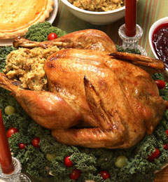 Roast Turkey with Dried Apple and Corn Bread Stuffing