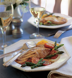 Salmon with Asparagus and Blood Oranges
