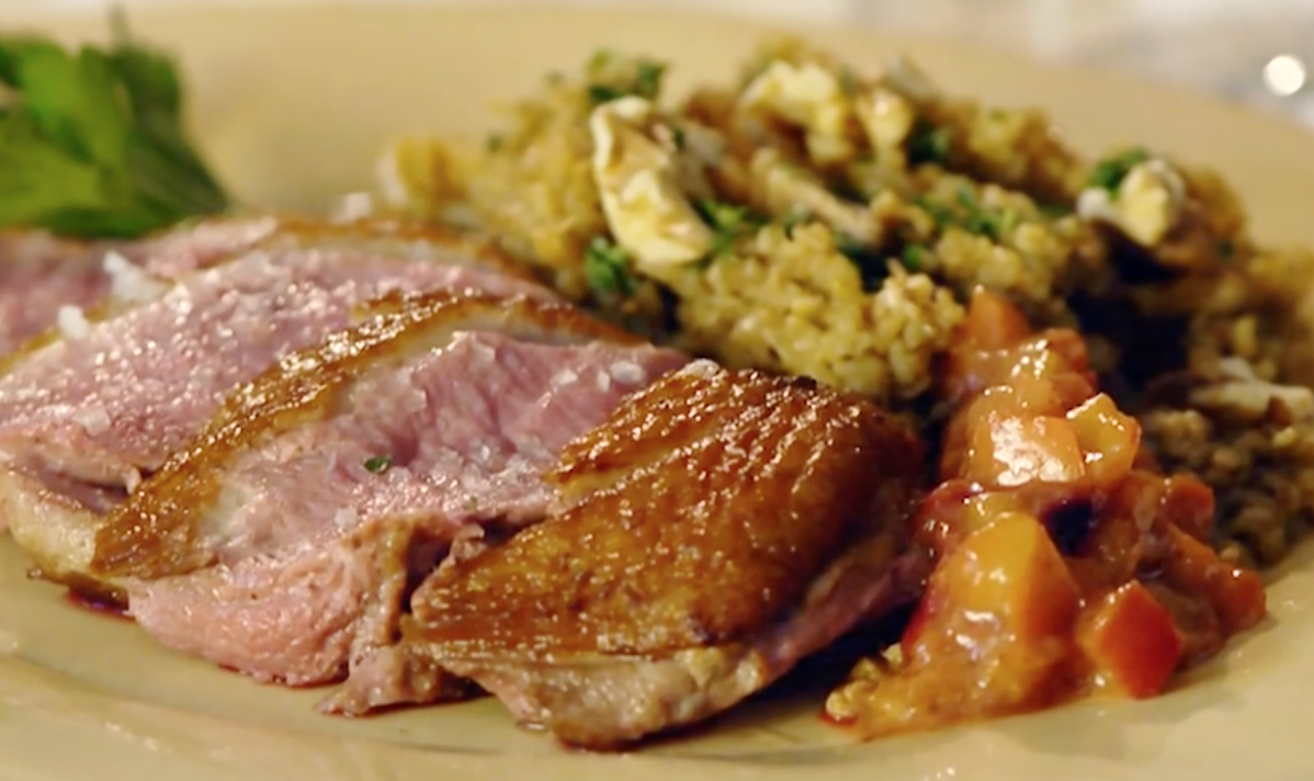 Roasted Duck Breasts with Stone Fruit Mostarda