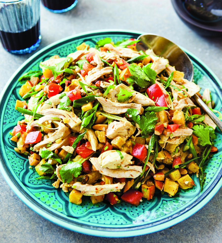 Warm Moroccan Chicken and Sweet Potato Salad