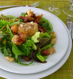 Toasted Goat Cheese Salad with Smoked Bacon
