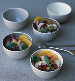 Roman Salad with Radicchio, Arugula, Golden Raisin and Pine Nuts