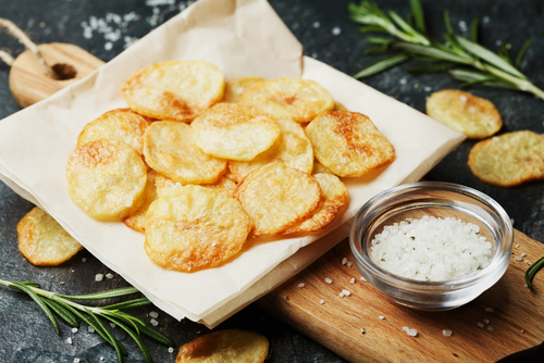 Oven-Fried Potato Chips with Marjoram Salt