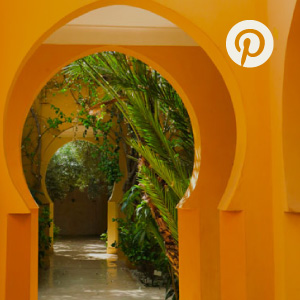 Orange moroccan doorway